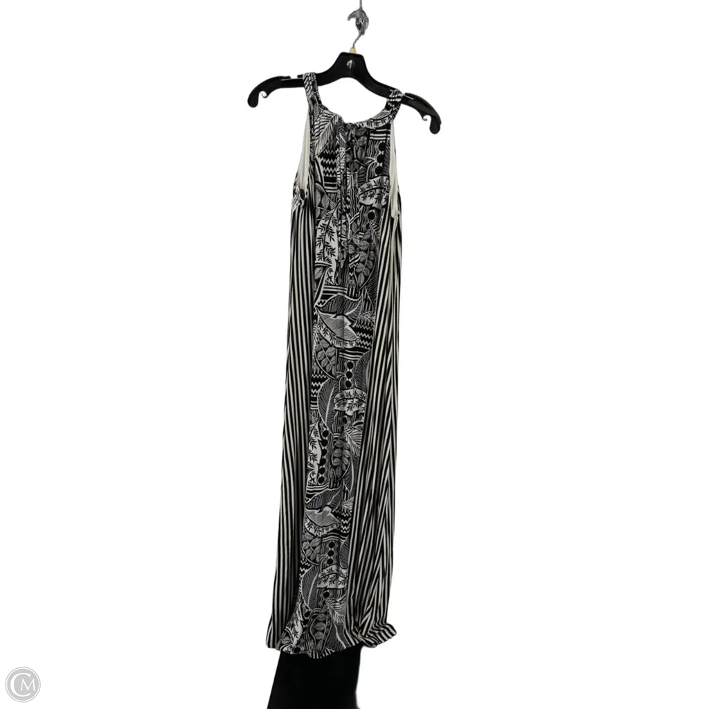 Dress Casual Maxi By Chicos In Black & White, Size: 10