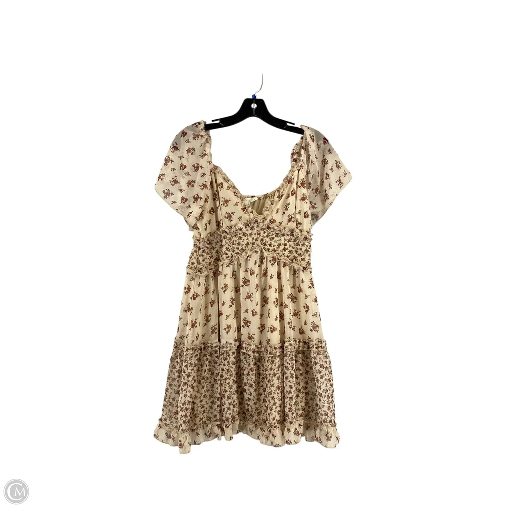 Dress Casual Short By Altard State In Cream & Red, Size: M