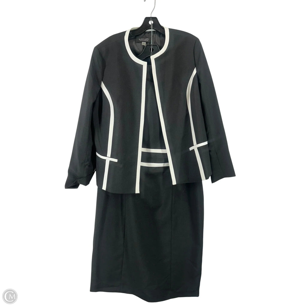 Dress Suit 2pc By Black Label In Black & White, Size: 16