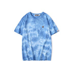 Bathing Ape T-Shirt Summer Ape Head Casual Tie-Dye Top T-shirt with Short Sleeves