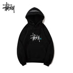 Stussy Hoodie Embroidered Fleece Fashion Hooded Sweater