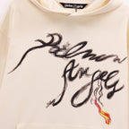 Palm Angels Hoodie Smoke Letter Flame Print Hooded Sweater