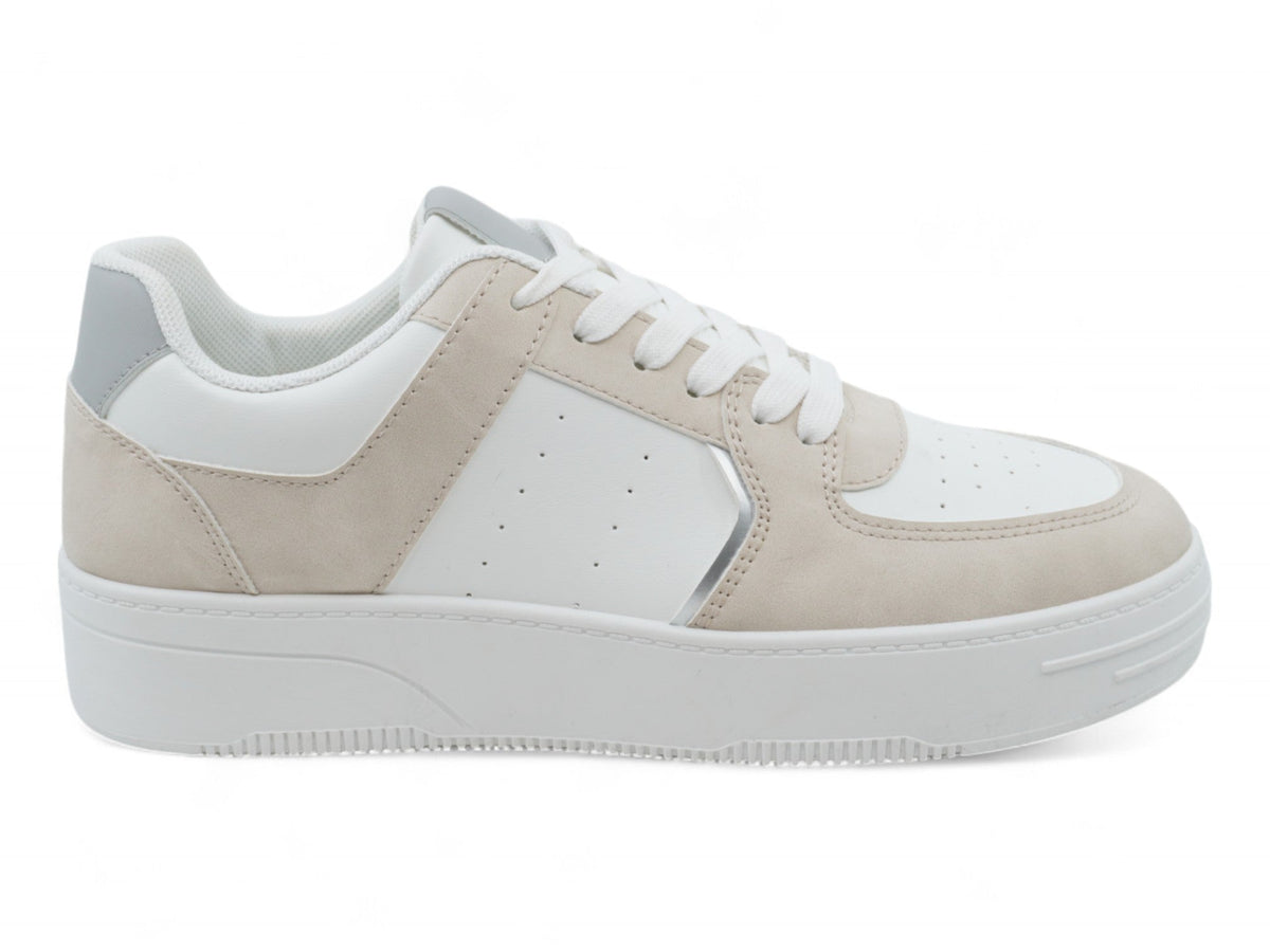Women`s Gray & Beige Court Side Sneaker