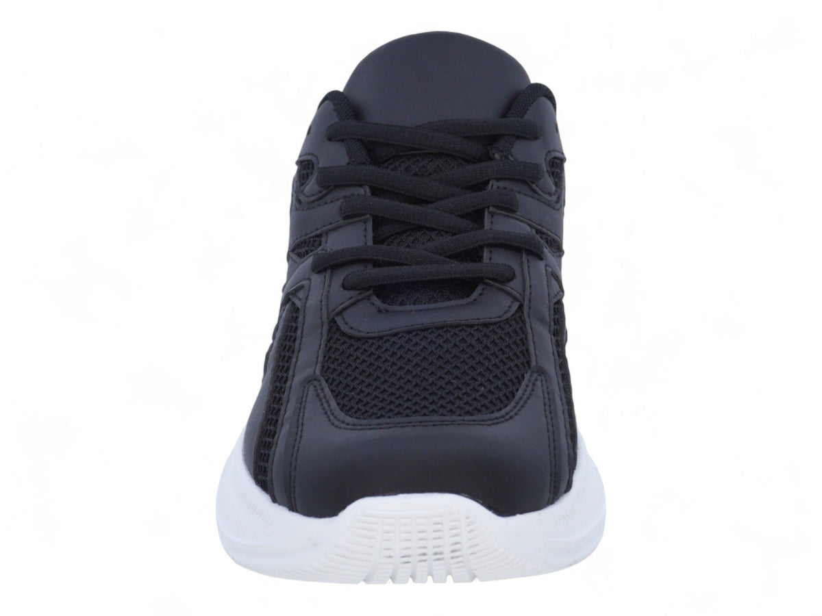 Women`s Black Mesh & Vegan Leather Sport Sneaker
