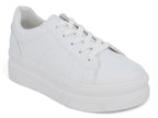 Women`s White Bobbie Platform Sneaker