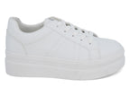 Women`s White Bobbie Platform Sneaker