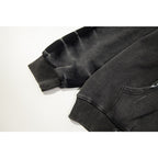 Gallery Dept Hoodie Embroidery Letter Splash Ink Wash Hooded Sweater Cardigan Jacket