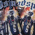 Godspeed T-shirts Basketball Dream Team Trident Print Cotton Casual Short Sleeve Men and Women