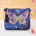 Craspire DIY Zipper Crossbody Bag Diamond Painting Kits, including PU Leather Bags, Resin Rhinestones, Diamond Sticky Pen, Tray Plate and Glue Clay, Rectangle, Butterfly Pattern, 150x180mm, 2Set/Pack