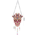 Craspire DIY Resin Sun Catcher Pendant Decoration Diamond Painting Kit, for Home Decorations, Skull, Halloween Theme, Mixed Color, 195mm, 2Set/Pack