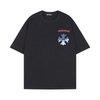 Chrome Heart T Shirts Croix Cross Color Leather Printed Short Sleeve T-Shirt