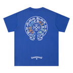 Chrome Heart T Shirts Horseshoe Patch Embroidery Short Sleeve T-Shirt