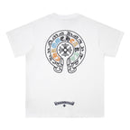 Chrome Heart T Shirts Horseshoe Patch Embroidery Short Sleeve T-Shirt
