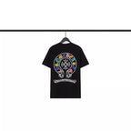 Chrome Heart T Shirts Croix Cross Color Leather Printed Short Sleeve T-Shirt