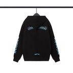 Chrome Heart HoodieCH Premium Lightning Blue Zipper Hooded Sweater Jacket Cardigan