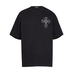 Chrome Heart T Shirts T-Shirt Hot Diamond Angel Wings Cross Cotton Short Sleeve