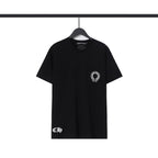 Chrome Heart T Shirts Croix Cross Leather Printed Short Sleeve T-Shirt