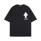 Chrome Heart T Shirts Croix Cross Leather Printed Short Sleeve T-Shirt
