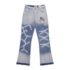 Gallery Dept Jeans leather label embroidery water ripple gradual change wash jeans