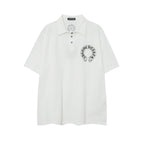 Chrome Heart T Shirts Sanskrit horseshoe print polo shirt short sleeve