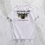 Bathing Ape T-Shirt Cartoon Anime Short Sleeve White Loose Round Neck Summer T-shirt
