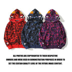 Bathing Ape Jacket Spring Fashion Brand Double Hood Camouflage Cardigan Zipper Sweater Coat for Men and Women