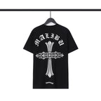 Chrome Heart T Shirts Croix Cross Leather Printed Short Sleeve T-Shirt