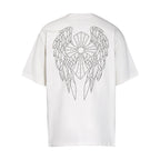 Chrome Heart T Shirts T-Shirt Hot Diamond Angel Wings Cross Cotton Short Sleeve
