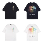 Chrome Heart T Shirts Cross Color Printed Short Sleeve T-Shirt Loose