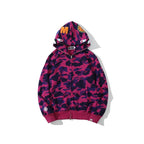 Bathing Ape Hoodie Autumn and Winter Shark Head Terry Sweater Men's and Women's Casual Camouflage Thin Sweater Baggy Coat