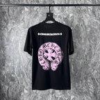 Chrome Heart T Shirts Chrome Hearts Pink Sanskrit Short Sleeve T-Shirt
