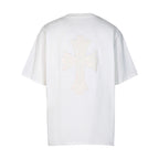 Chrome Heart T Shirts Croix Cross Color Embroidery Printed Short Sleeve T-Shirt Loose