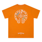 Chrome Heart T Shirts Horseshoe Patch Embroidery Short Sleeve T-Shirt