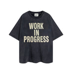 Gallery Dept T Shirts Vintage Distressed Loose Wash Short Sleeve Gallery Dept Printed Men and Women Base Te