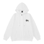 Stussy Hoodie Embroidered Fleece Fashion Cardigan Zip Hoodie