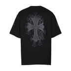 Chrome Heart T Shirts Croix Cross Color Embroidery Printed Short Sleeve T-Shirt Loose