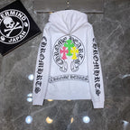 Chrome Heart Hoodie Color Sanskrit Cross Print Casual Hooded Sweater