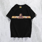 Bathing Ape T-Shirt Summer Casual Straight White Short Sleeve Cotton Round Neck T-shirt