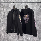 Chrome Heart Hoodie Cross, hooded zip-up cardigan sweater jacket