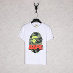 Bathing Ape T-Shirt Summer Pink Letter Print Short-Sleeve T-shirt