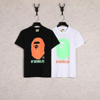 Bathing Ape T-Shirt Cartoon Round Neck Summer Loose Printed Plus Size Short-Sleeved Casual T-shirt