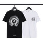 Chrome Heart T Shirts Sanskrit cross logo short-sleeved men's T-shirt