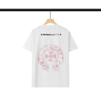 Chrome Heart T Shirts Chrome Hearts Pink Sanskrit Print Short Sleeve T-Shirt