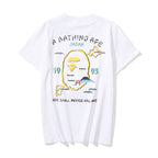 Bathing Ape T-Shirt Summer Golden Printing Men's and Women's plus Size Loose Short Sleeve