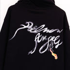 Palm Angels Hoodie Smoke Letter Flame Print Hooded Sweater